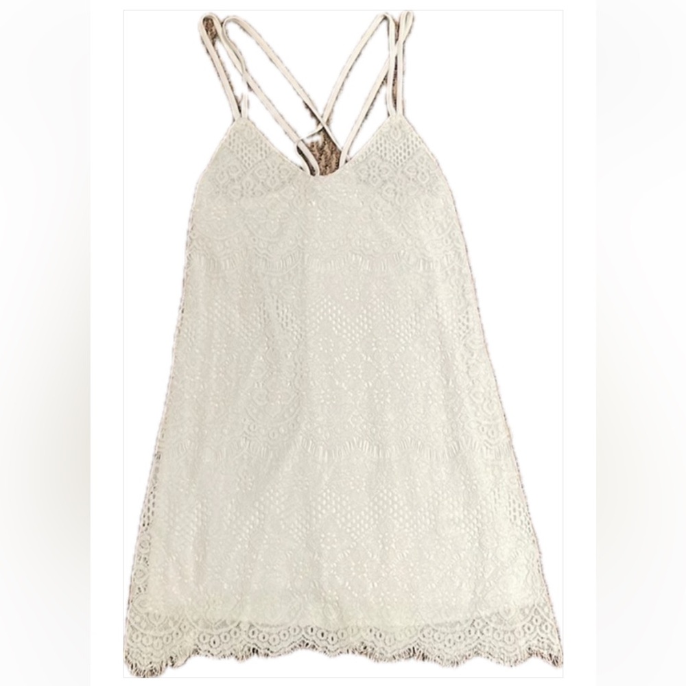 NEW Miami white lace dress with Criss cross back from Francesca’s - Picture 1 of 6